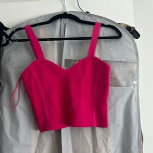 NWOT Zara pink knit crop top
